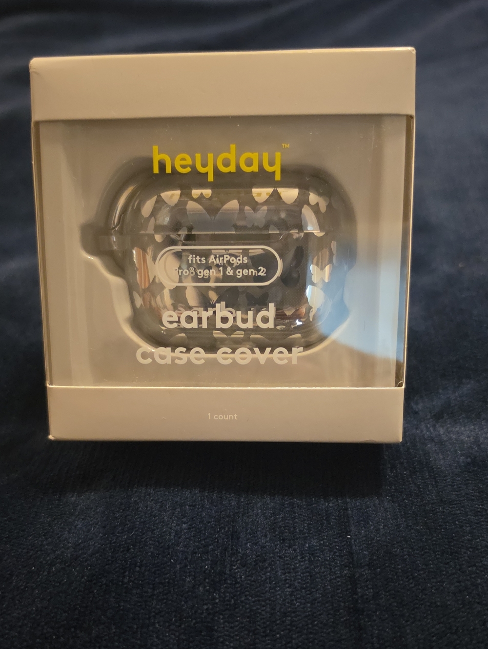 heyday Clear Heart Pattern AirPod Case Cover with White Hearts